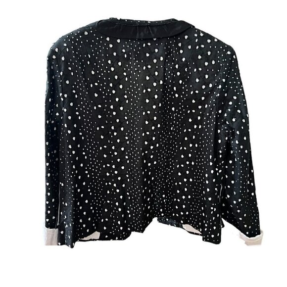 Eric Signature Women’s Black Eyelet Blazer Hook & Loop Closure 100% Cotton Sz 14 - Picture 2 of 8